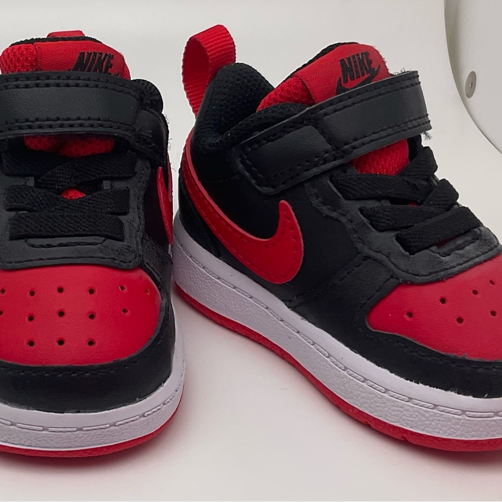Nike Court Borough Low Infant Red and Black Sneakers